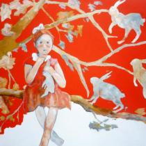 Als de lucht rood kleurt - 120 x 150 cm