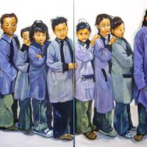 Naar school - 290 x 180 cm